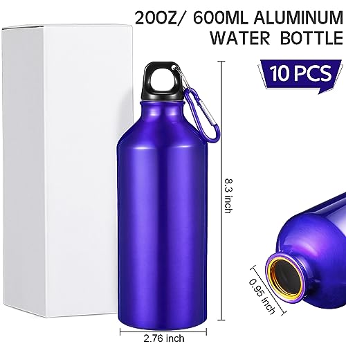 CHENGU Aluminum Water Bottle 20 oz Reusable Bottles Lightweight Leak Proof Aluminum Sports Travel Bottles with Twist Cap Buckle for Gym, Hiking, Cycling, Camping, Fishing - color: Blue