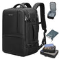 MOLNIA 50L Expandable Travel Backpack for Men Women, Carry On Backpack Airline Approved, Suitcase Backpack with Packing Cubes, Water Resistant Luggage Backpack Daypack Weekender Bag, Black - color: Black With Packing Cubes, size: X-Large