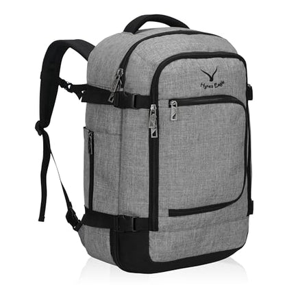 Hynes Eagle Travel Backpack 40L Flight Approved Carry on Backpack Men Large Cabin Weekender Laptop Backpack Women 15.6 inches - color: Light Grey 2023