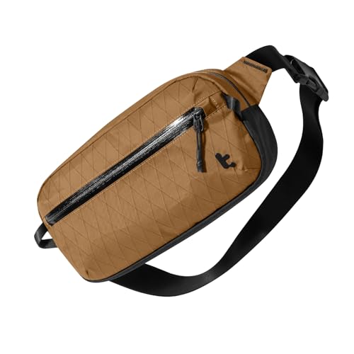tomtoc 3.5L X-Pac Sling Bag with RFID Blocking, Crossbody Bag Minimalist Chest Shoulder Pack for Men/Women, Water-resistant Lightweight Casual Funny Pack for Travel/Daily Commute - color: X-Pac Brown, size: 3.5L