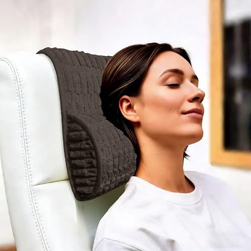 Headrest Memory Foam Pillow, Supportive Pillow for Neck, Back or Leg for Sofas, Recliners, Office Chairs, Massage Chairs for Neck Pain Relief and Cervical Support. (Brown, 13" W x 2.7" D) - color: Brown, size: 13"W x 2.7"D
