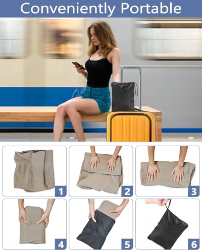 YSJILIDE Inflatable Travel Foot Rest Pillow, Travel foorest Pillow for Kids/Adults, Adjustable 3 Layers Height Leg Rest Pillow, Great for Living Room, Train, car (2 Pack)