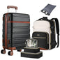 YAMTION Luggage Sets 6 Piece,Hardside 20In Suitcase with Spinner Wheels,TSA Lock,Carry On Suitcase Travel Essentials for Personal Items,Black Beige - color: Black Beige