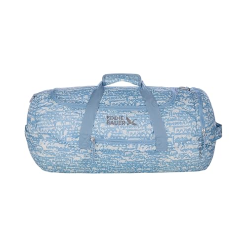 Eddie Bauer Stowaway Packable Duffel Bag | Travel | Foldable | Lightweight | Durable | Ripstop Polyester - color: Blue Frog
