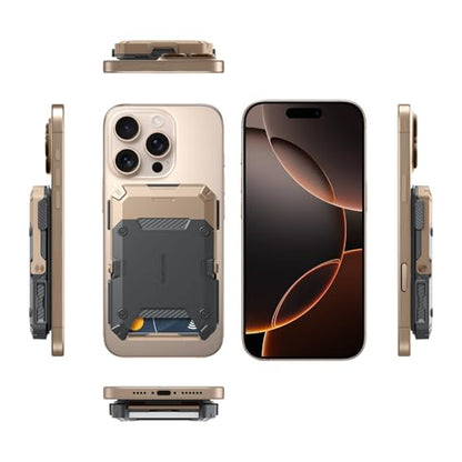 SUPCASE for MagSafe Wallet with Stand, Magnetic Wallet for Men, [Hold 5 Cards] [Adjustable Stand] [RFID Blocking] Phone Stand Credit Card Holder Tripod for iPhone 17/16/15/14/13/12 Series, Desert - color: Desert