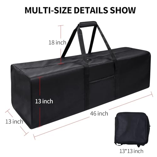 Urbanstand 46 Inch Extra Large Duffle Bag for Travel, Sports Gear Storage Bag with 2-way Lockable Zippers, Water Resistant Long Canvas Duffel Bag for Tent Camping tripod - color: Black, size: 46inch