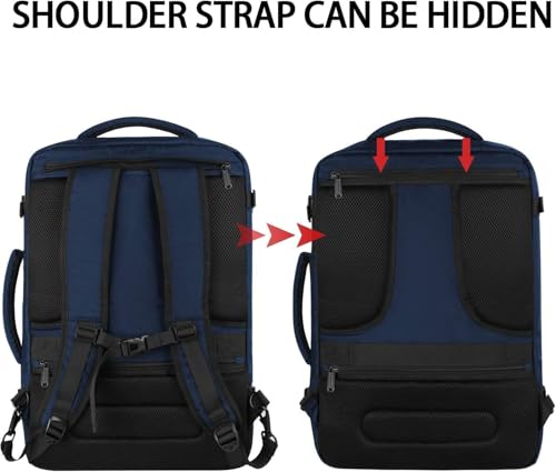 Vancropak 35L Traveling Backpack, Airplane Approved Travel Carry on Bag hand luggage, Water Resistant Lightweight Luggage Suitcase Backpack Overnight Weekender Business Daypack Bag for Men Women, Blue - color: Blue, size: Large