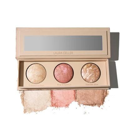 LAURA GELLER NEW YORK Geller's Greatest Lift-n-Glow Baked Trio Palette - Highlighter, Blush, Bronzer - All Skin Tones - color: 01 Lift-n-Glow Baked Trio Palette
