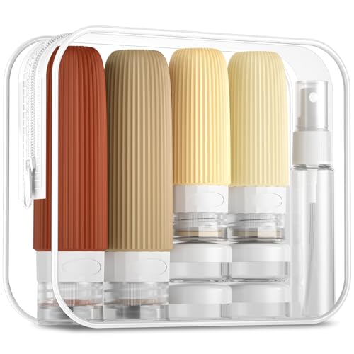 Mrsdry 16 Pack Travel Bottles Set, TSA Approved Leak Proof Silicone Squeezable Containers for Toiletries, Refillable Travel Accessories for Conditioner, Shampoo, Lotion & Body Wash Accessories - color: Cream, size: Mudium