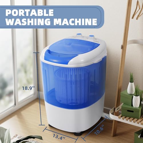 Elevon Mini Spin Dryer Portable Washing Machine, Compact Laundry for Home, Apartment, RV, Blue - style: Mini, Blue