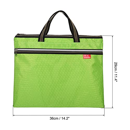 PATIKIL Waterproof Zipper File Bag, Documents Books Tools Storage Zip Pouch for Office Travel, Green - color: Green