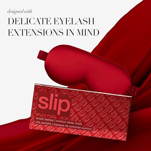 slip Pure Silk Contour Sleep Mask: Protect Your Delicate Lashes with Our Innovative, Lash-Friendly Design. Experience Uninterrupted Beauty Sleep with Slipsilk™ Comfort, 1 Contour Mask, Scarlet - color: Scarlet