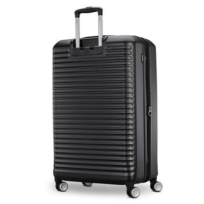 American Tourister Stratum 3.0 Large 28-Inch Spinner, Airline Approved, Durable Hardside Luggage, Expands 1.5", RightHeight™ Adjustable Handle, Black - color: Black, size: Large - Checked