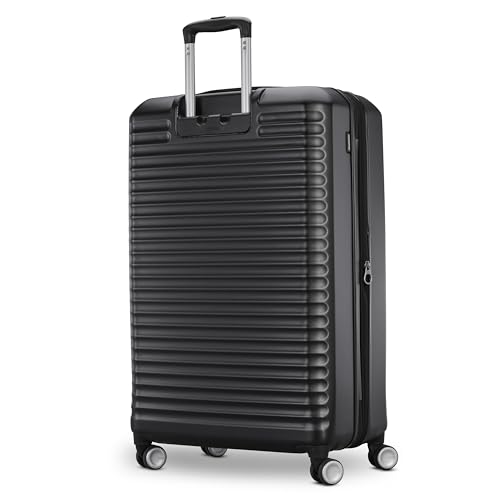 American Tourister Stratum 3.0 Large 28-Inch Spinner, Airline Approved, Durable Hardside Luggage, Expands 1.5", RightHeight™ Adjustable Handle, Black - color: Black, size: Large - Checked