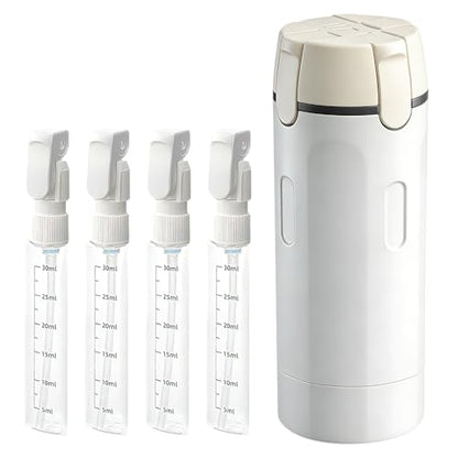 4-in-1 Travel Dispenser Bottle Refillable, 2026 New 4 Pack 30ML Travel Bottles for Toiletries, Leak Proof Travel Size Containers, Shampoo and Conditioner Bottles (Green+White) (White) - color: White