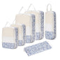 Narwey 6 Set Compression Packing Cubes for Travel Women Men, Travel Cubes for Carry On Suitcase, Durable Compression Luggage Organizer Bags - color: Y-Blue Leaf