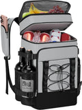 MIYCOO Cooler Backpack - 40 Cans Insulated Backpack Cooler for Men & Women, Portable 2 Leak Proof Compartments Coolers Bag for Beach Travel Picnic Lunch Hiking BBQ Camping - color: Gray