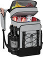 MIYCOO Cooler Backpack - 40 Cans Insulated Backpack Cooler for Men & Women, Portable 2 Leak Proof Compartments Coolers Bag for Beach Travel Picnic Lunch Hiking BBQ Camping - color: Gray