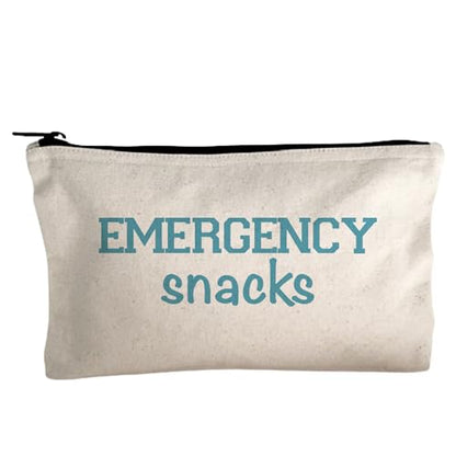 Moonlight Makers, Emergency Snacks, Funny Canvas Makeup Bag, Pencil Pouch, Cute Travel Accessories for Women, 100% Cotton Cosmetic & Toiletry Bags - style: Emergency Snacks