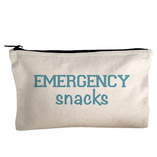 Moonlight Makers, Emergency Snacks, Funny Canvas Makeup Bag, Pencil Pouch, Cute Travel Accessories for Women, 100% Cotton Cosmetic & Toiletry Bags - style: Emergency Snacks