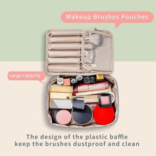 Queboom Travel Makeup Bag Cosmetic Bag Makeup Bag Toiletry bag for women and men (Grey) - color: Grey