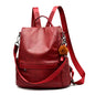 CHERUTY Women Backpack Purse PU Leather Anti-theft Casual Shoulder Bag Fashion Ladies Satchel Bags - color: 1-12 Burgundy, size: Medium