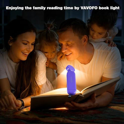 VAVOFO USB Rechargeable Book Light, Blue Light Blocking, Amber Light Clip On Bookmark Shaped Reading Light, Eye Care 6 LEDs Book Light for Bookworms Reading in Bed (Dark Purple) - color: Dark Purple