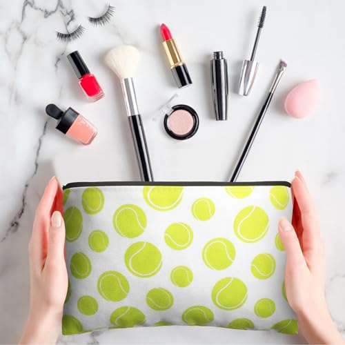 Eccliy 20 Pcs Tennis Makeup Bags Bulk Sport Team Gifts Tennis Cosmetic Bag Accessories for Women Toiletry Zipper Pouch Travel Canvas Gifts Stuff for Party Team Players Lover - size: 8 x 5 Inch, style: Tennis
