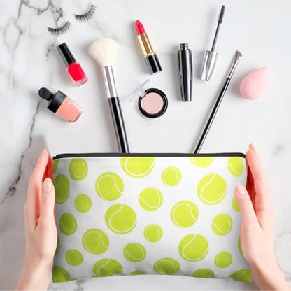 Eccliy 20 Pcs Tennis Makeup Bags Bulk Sport Team Gifts Tennis Cosmetic Bag Accessories for Women Toiletry Zipper Pouch Travel Canvas Gifts Stuff for Party Team Players Lover - size: 8 x 5 Inch, style: Tennis