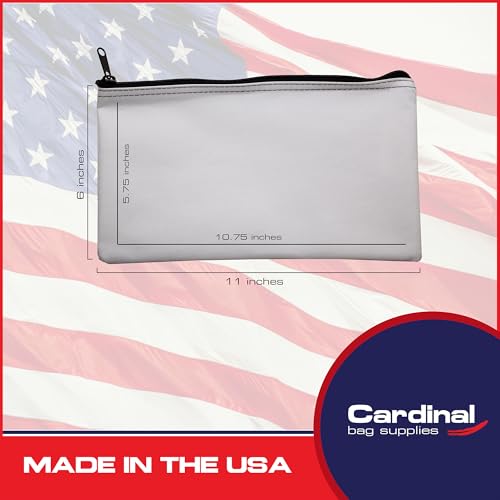 Multipack of 2 Compact Zipper Cloth Pouches, Zipper Bag, Travel Toiletry, Cosmetics, Stationary Case, 11 x 6 inches (White) - color: White