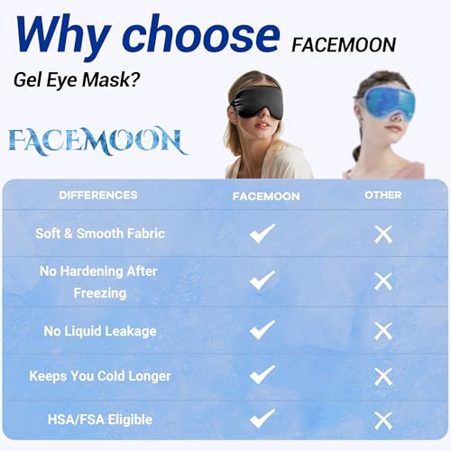 Cooling Eye Mask for Dark Circles Puffiness - Fsa Eligible Items Hsa, Cold Compress for Puffy Eyes Migraines Headache Sleeping After Surgery, Gentle Weighted Travel Essentials Gel Ice Pack (Black) - color: Black