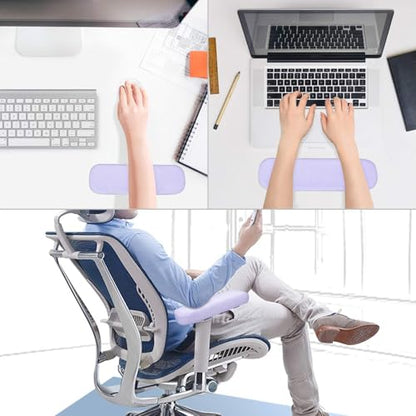 MOSISO Chair Armrest Pads (2 Pack), Memory Foam Home/Office Chair Arm Rest Covers Comfy Computer Gaming Elbow Cushion Removable Washable Elbow Support Forearm Pressure Relief, Purple - color: Purple