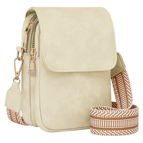 Fashion Small Crossbody Bags for Women Trendy Designer Cell Phone Purses Wallets with Card Holder Anti Theft Travel - color: Beige