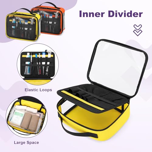 Trunab 4 Pcs First Aid Bag Empty Medical Pouch Color Coded Clear Zippered Pouches for Organizing Emergency Kits, Medicine, for Home Outdoor Car Supplies (Bag Only)