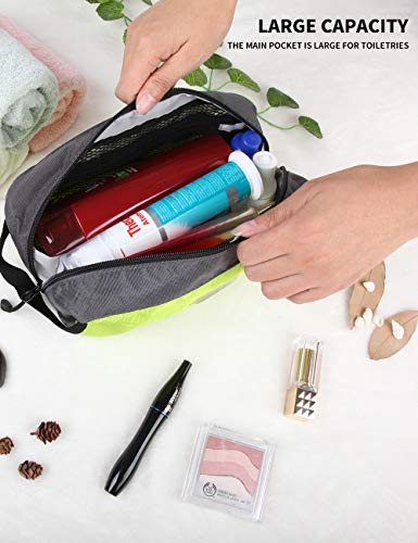 GOX Premium Toiletry Bag, Dopp Kit Case For Travel, Multifunction Organizer Pouch (Green/Grey) - color: Green/Grey