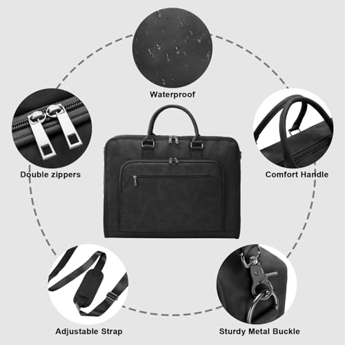 Garment Bag for Travel Large Carry on Garment Bags Men Women | Garment Suitcase Bags - color: Black