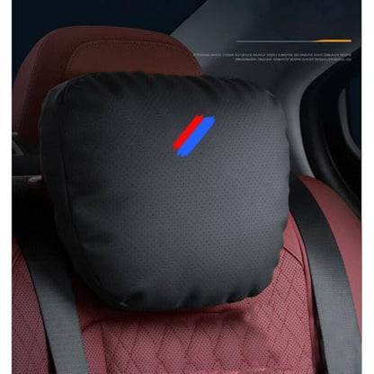 Car Lumbar Support Pillow and Car Neck Pillow Kit Compatible with BMW M 3 5 7 X1 X3 M3 M5 X1 X5 X6, Car Neck Rest Headrest Guard Lumbar Cushion Long Driving Travel Accessories