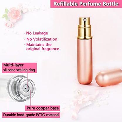 Travel Perfume Bottle Atomizer - 5ML Perfume Atomiser, Scent Pump Case, Leakproof Portable Perfume Sprayer for Women and Men (Black-1) - color: Black-1