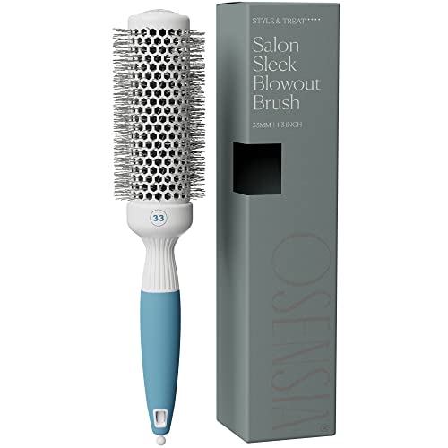 Professional Round Brush for Blow Drying - Small Ceramic Ionic Thermal Barrel Brush for Sleek, Precise Heat Styling and Salon Blowout - Lightweight Round Hair Brush (Barrel 1.3 inch, Bristle 2 Inch) - size: 1.3 Inch