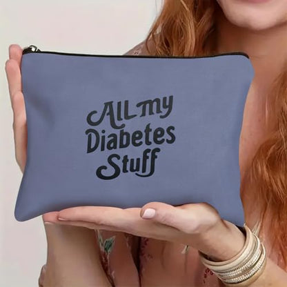Medicine Storage Pouch with Diabetes, Medicines Bag, and Medical Supply Designs, White Canvas Zipper Cases, Multi-Use Functionality (Gift for Birthdays, Graduation, Christmas) (Style G) - style: Style G