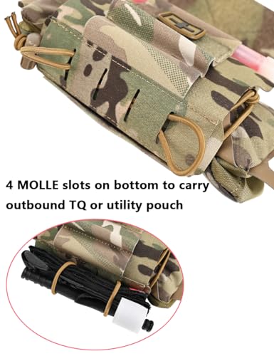 SABADO Rapid/Quick Deploy First Aid Kit Pack Tactical IFAK Pouch Two-Piece System Med Roll Carrier Hypalon Handle Outdoor Sport Hunting Bag - color: CP