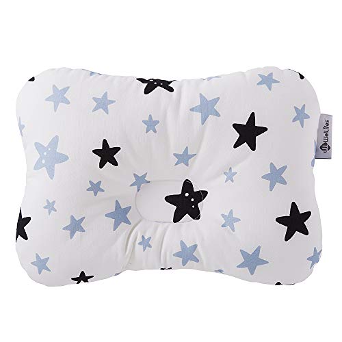 Soft Hypoallergenic Baby Head & Neck Support Organic Cotton Cover Machine Washable (Star Blue) - color: Star Blue