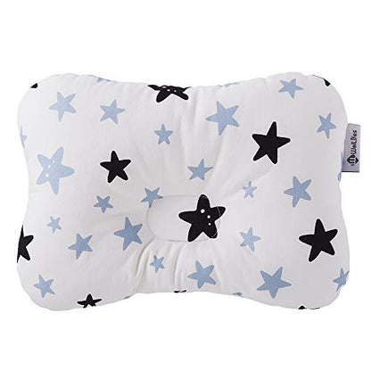 Soft Hypoallergenic Baby Head & Neck Support Organic Cotton Cover Machine Washable (Star Blue) - color: Star Blue