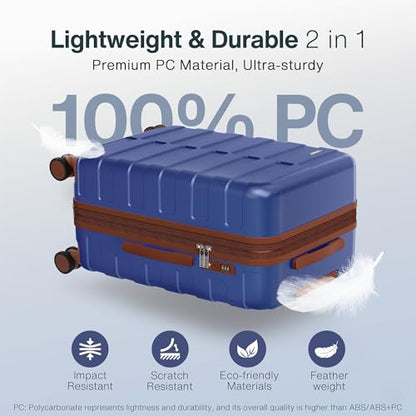 Vipbox Luggage Sets 2 Piece 20/24 Inch (3-YEARS VIP SERVICE) Hardside Ultra Durable Expandable Lightweight 100% PC Carry On Travel Suitcase with Spinner Wheels TSA Lock, Classic Blue - color: Classic Blue, size: 2-Piece Set (20/24)