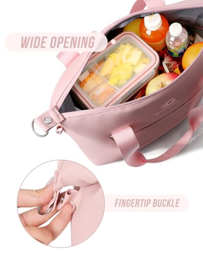 GLORIEROO Pastel Lunch Box Women | Insulated Soft Waterproof Leakproof Lunch Bag Cooler | Adjustable Strap | BPA-Free - color: Rose Quartz