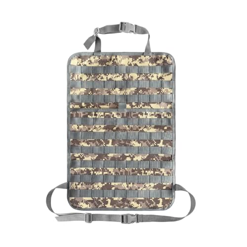 Car Seat Back Organizer, Tactical MOLLE Sag Proof Vehicle Panel Backseat Cover Protector, Universal Molle Nylon Storage Bag Seat Back Hanger Pad for Car Truck SUV Pickup (Camouflage ACU) - color: Camouflage ACU, 1 PCS