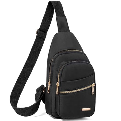 Banelu Small Crossbody Sling Bag Sling Backpack, Cross Body Bag Crossbody Purses for Hiking Traveling Outdoors - color: I Black