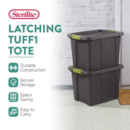 Sterilite 12-Pack Storage Bins with Lids, Heavy Duty Totes, Tuff1, 18 Gallon, Flat Gray - color: Flat Gray, size: 18 Gallon (12 Pack)