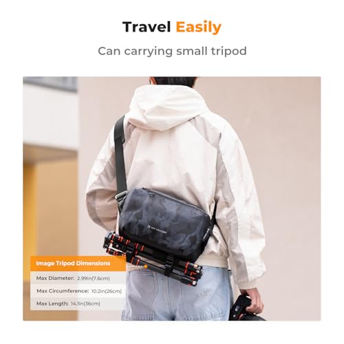 K&F CONCEPT Camera Sling Bag Crossbody Bag Waterproof Camera Shoulder Backpack DSLR/SLR/Mirrorless Camera Case - color: 05 Black+camouflage Medium