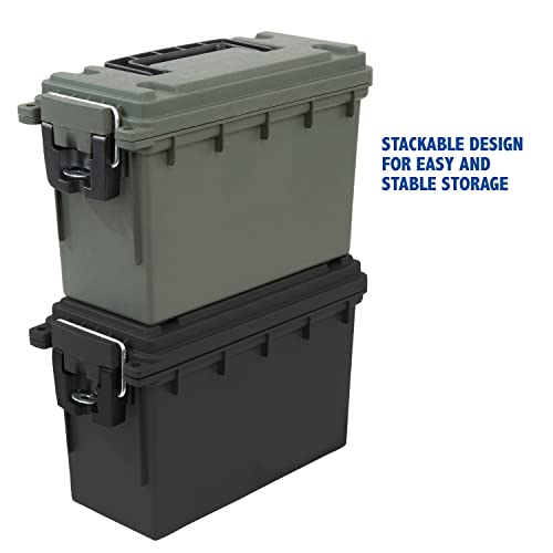 Sheffield Ammo Storage Box, .30 Cal Stackable | Water and Dust Resistant | Lockable | Made in USA | Pack of 6 - color: Black, size: 0.30 (Pack of 6)